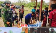Yonif 300/Brajawijaya Tebarkan Kasih Sayang di Kampung Banggabeak Papua