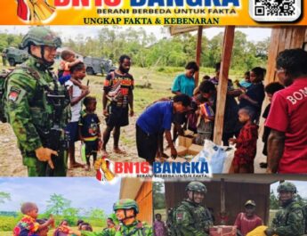 Yonif 300/Brajawijaya Tebarkan Kasih Sayang di Kampung Banggabeak Papua