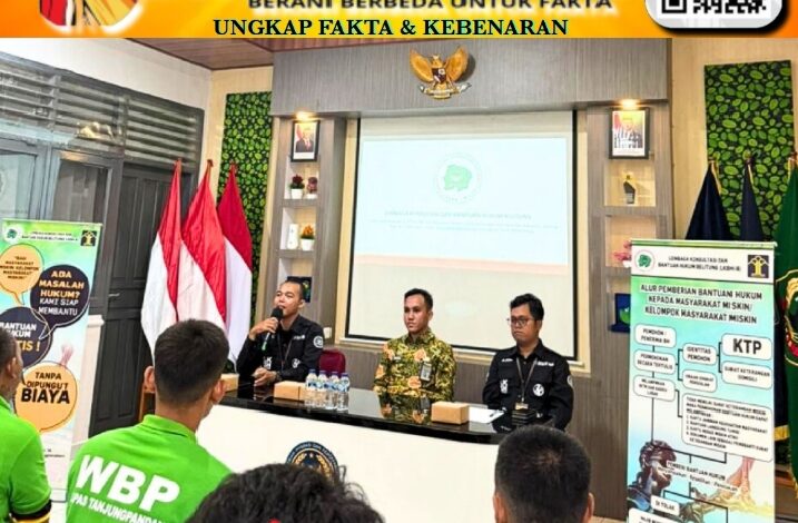 Lapas Tanjungpandan Berikan Sosialisasi kepada 30 Warga Binaan Tentang Bantuan Hukum