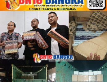 Polres Belitung Bersama Bea Cukai Tanjungpandan Berhasil Amankan 1 Truck Berisi Ratusan Dus Rokok Ilegal
