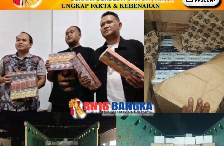 Polres Belitung Bersama Bea Cukai Tanjungpandan Berhasil Amankan 1 Truck Berisi Ratusan Dus Rokok Ilegal