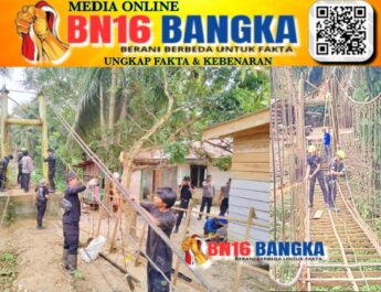 Wujudkan Mimpi Anak Sekolah, Polda Riau Kebut Jembatan Gantung di Kuansing