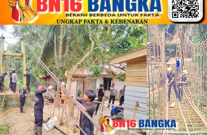 Wujudkan Mimpi Anak Sekolah, Polda Riau Kebut Jembatan Gantung di Kuansing