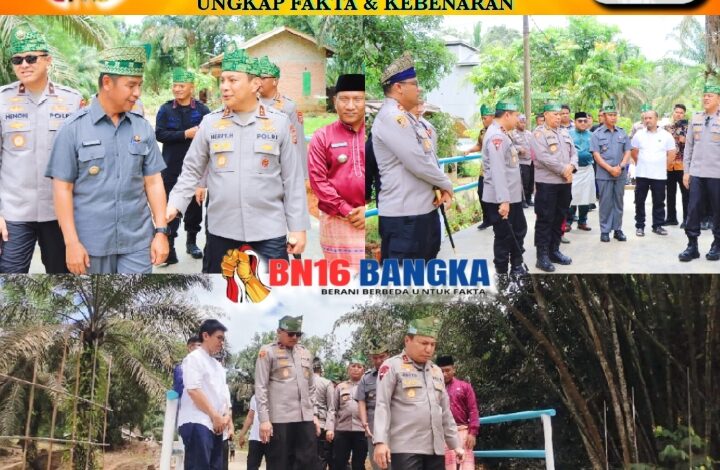 Kapolda Riau Kunjungi Pembangunan Jembatan di Desa Lubuk Agung Kabupaten Kampar