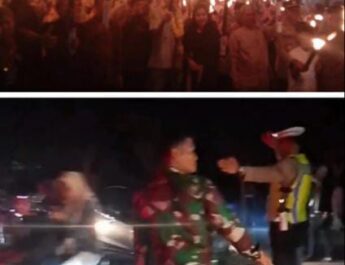 Sinergi Aparat dan Warga Kawal Kemeriahan Pawai Obor Ramadan di Pal 4 Mentok