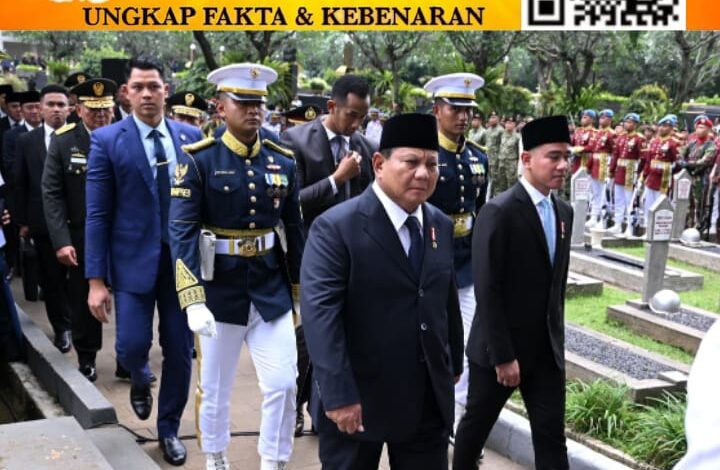 Wapres Gibran Dampingi Presiden Prabowo Pimpin Upacara Pemakaman Wapres RI ke-6 Try Sutrisno di TMP Kalibata