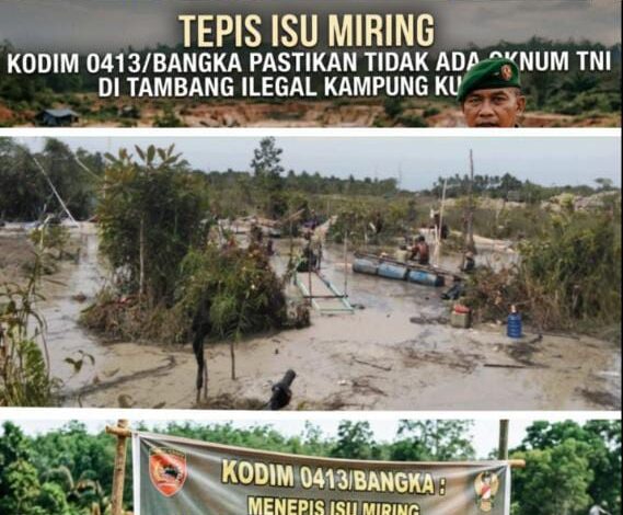 Tepis Isu Miring, Kodim 0413/Bangka Pastikan Tidak Ada Oknum TNI di Tambang Ilegal kampung Kusam