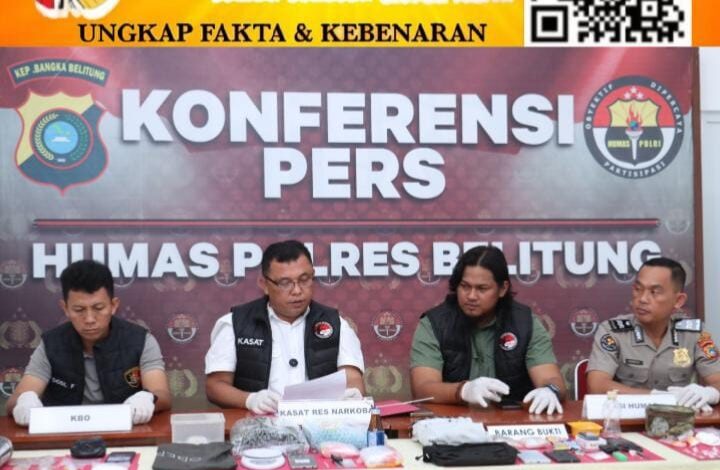 Ungkap Kasus Peredaran Narkotika Jenis Sabu di Wilayah Hukum Polres Belitung