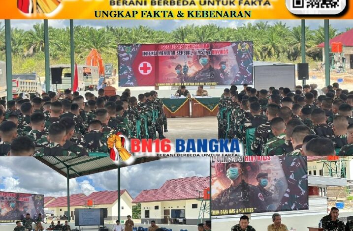 Yonif TP 845/Ks Gelar Sosialisasi HIV/AIDS dan IMS, Gandeng P2p Belitung dan Puskesmas Air Saga