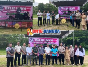 Wabup Belitung Buka Bazar UMKM “May Day Festival Kampong Kite” yang Digelar oleh DPC PJS Belitung