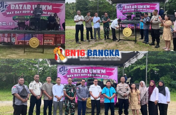 Wabup Belitung Buka Bazar UMKM “May Day Festival Kampong Kite” yang Digelar oleh DPC PJS Belitung