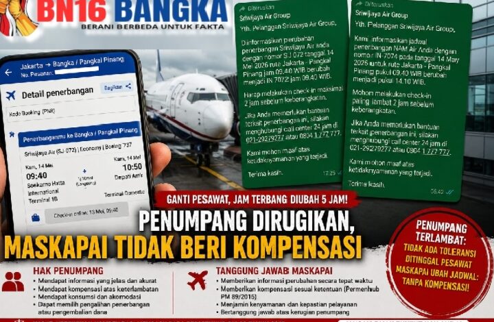 Akibat Pergantian Maskapai dan Keterlambatan Penerbangan, Sriwijaya Air Group Ubah Jadwal Mendadak Tuai Sorotan Kompensasi Dipertayakan
