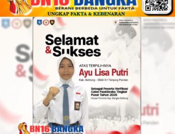 Perwakilan dari Bangka Belitung, Ayu Lisa Putri Siswi SMAN 1 Tanjungpandan Lolos Verifikasi Calon Paskibraka Tingkat Pusat Tahun 2026