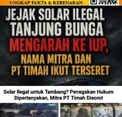 Hanya Penjual Ditangkap, Rantai Solar Ilegal Diduga Mengalir ke Operasi Tambang di Tanjung Bunga 