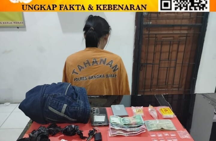 Ibu Rumah Tangga di Parittiga Ditangkap, Polres Bangka Barat Amankan 23 Paket Sabu