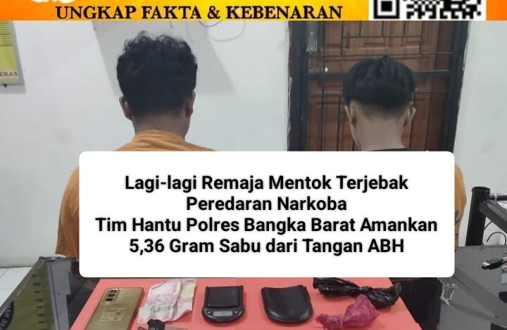 Tim Hantu Polres Bangka Barat Tangkap 2 ABH Pembawa 21 Paket Sabu di Mentok