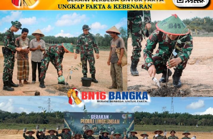 Yonif TP 845/Ksatria Satam Peduli Lingkungan, Prajurit bersama Warga Desa Simpang Tiga Lakukan Penanaman Pohon