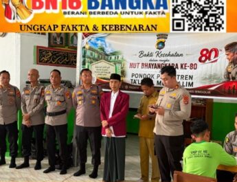 HUT Bhayangkara ke-80, Polres Bangka Barat Gelar Bakti Kesehatan di Pondok Pesantren Ta’limul Muta’allim