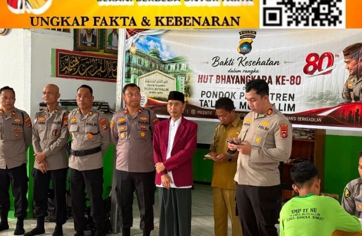 HUT Bhayangkara ke-80, Polres Bangka Barat Gelar Bakti Kesehatan di Pondok Pesantren Ta’limul Muta’allim