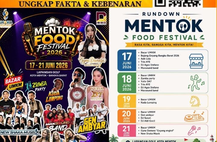 Geliat Ekonomi dan Hiburan Rakyat, Mentok Food Festival 2026 Siap Digelar Pekan Ini