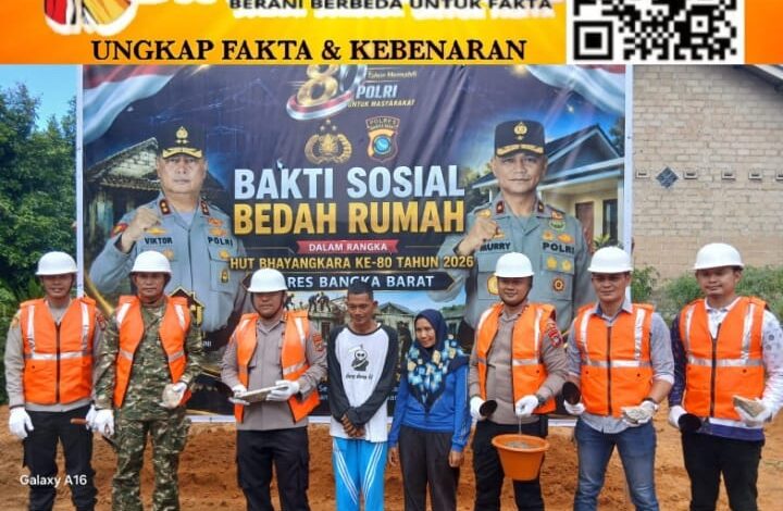 Wujud Nyata Polri Presisi, Dua Rumah Korban Kebakaran di Bangka Barat Dibedah pada Hari Bhayangkara