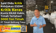 Said Didu: Kuota RKAB Terlalu Kecil, Ribuan Ton Timah Legal Terancam Beralih ke Jalur Ilegal