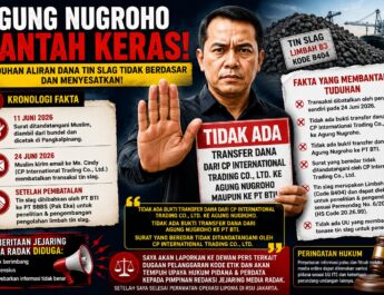 Bantah Keras Isu Aliran Dana Tin Slag, Agung Nugroho Akan Laporkan Dugaan Pelanggaran Kode Etik Pers dan Tempuh Jalur Hukum