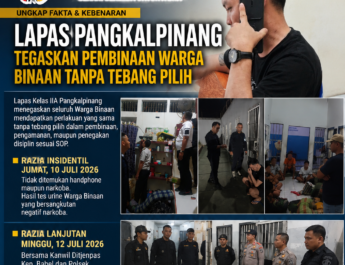 Lapas Pangkalpinang Tegaskan Pembinaan Warga Binaan Tanpa Tebang Pilih