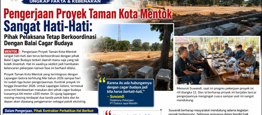Zona Inti Lapangan Gelora Tak Disentuh, Proyek Taman Kota Mentok Tetap Pertahankan Pohon Sejarah dan Lokomobil