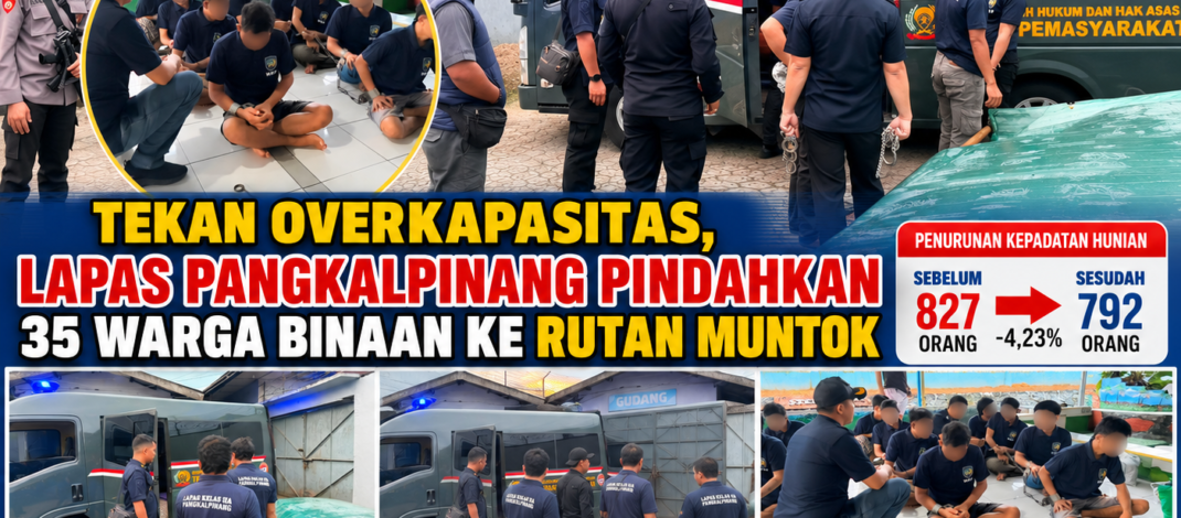Lapas Pangkalpinang Turunkan Kepadatan Hunian 4,23%, Wujudkan Solusi Komprehensif Atasi Overkapasitas