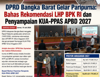DPRD Bangka Barat Gelar Paripurna: Bahas Rekomendasi LHP BPK RI dan Penyampaian KUA-PPAS APBD 2027