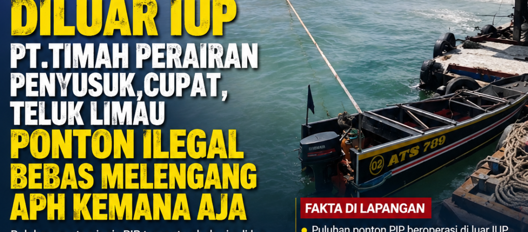 Ponton Ilegal Di Perairan Teluk Kelabat Semakin Menjadi ,APH Jangan Tinggal Diam