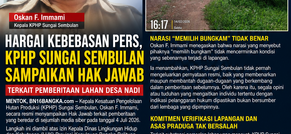 Hargai Kebebasan Pers, KPHP Sungai Sembulan Sampaikan Hak Jawab Terkait Pemberitaan Lahan Desa Nadi