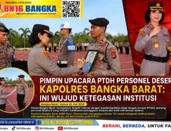 Pimpin Upacara PTDH Personel Desersi, Kapolres Bangka Barat: Ini Wujud Ketegasan Institusi