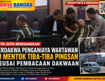 Detik-Detik Terdakwa Penganiaya Wartawan di Mentok Tiba-Tiba Pingsan Seusai Pembacaan Dakwaan
