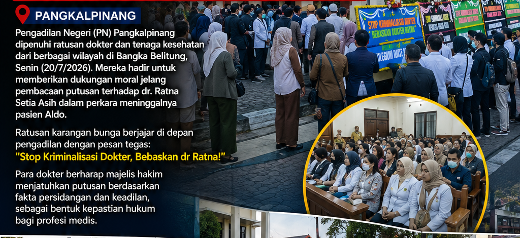 Vonis dr Ratna Jadi Sorotan Nasional, Dokter Se-Babel dan Karangan Bunga Banjiri PN Pangkalpinang