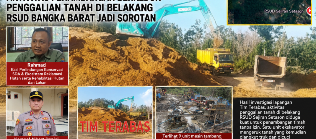Diduga Ilegal, Aktivitas Penambangan Berkedok Penggalian Tanah di Belakang RSUD Bangka Barat Jadi Sorotan