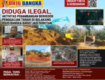 Diduga Ilegal, Aktivitas Penambangan Berkedok Penggalian Tanah di Belakang RSUD Bangka Barat Jadi Sorotan