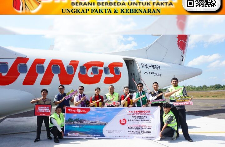 Perkuat Konektivitas Antarwilayah, Wings Air Resmi Hadir Kembali di Bandara Internasional H.A.S. Hanandjoeddin Melayani Rute Belitung-Pangkalpinang