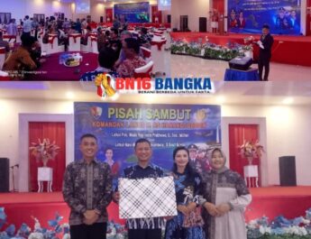 Komandan Yonif TP 845/KS Hadiri Acara Pisah Sambut Komandan Lanud H. AS Hanandjoeddin, Wujud Sinergi Antara TNI AD dan AU di Wilayah Belitung