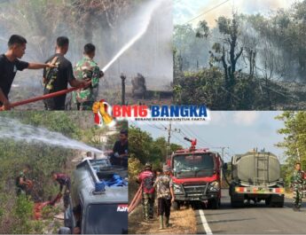 Personel Yonif TP 845/Ksatria Satam Bersama Masyarakat Gerak Cepat Bantu Pemadaman Kebakaran Hutan di Dusun Liring