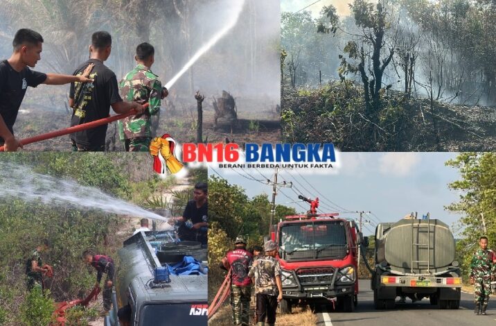 Personel Yonif TP 845/Ksatria Satam Bersama Masyarakat Gerak Cepat Bantu Pemadaman Kebakaran Hutan di Dusun Liring