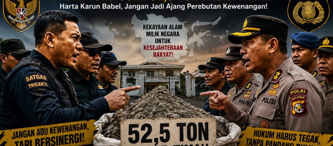 *Satgas Tricakti vs Polisi di Belitung: Ketika Negara Beradu Otoritas di Atas 52,5 Ton Pasir Timah*