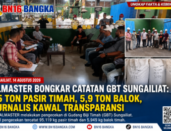 ALMASTER Bongkar Catatan GBT Sungailiat: 95 Ton Pasir Timah, 5,9 Ton Balok, Jurnalis Kawal Transparansi