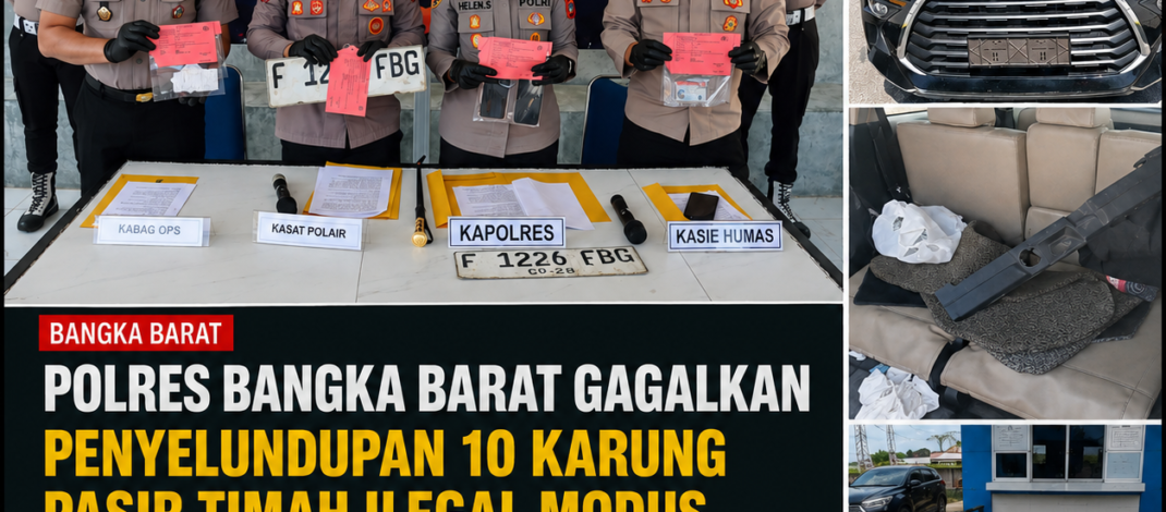 Polres Bangka Barat Gagalkan Penyelundupan 10 Karung Pasir Timah Ilegal Modus Buah Cempedak