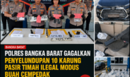 Polres Bangka Barat Gagalkan Penyelundupan 10 Karung Pasir Timah Ilegal Modus Buah Cempedak