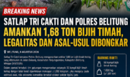 Peredaran Timah Diduga Tanpa Dokumen Disorot, Satlap Tri Cakti dan Polres Belitung Amankan 1,68 Ton