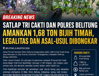 Peredaran Timah Diduga Tanpa Dokumen Disorot, Satlap Tri Cakti dan Polres Belitung Amankan 1,68 Ton