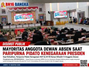 Momen Sakral Sepi Wakil Rakyat: Komitmen dan Tanggung Jawab Anggota DPRD Provinsi Bangka Belitung Dipertanyakan