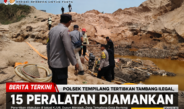 Polsek Tempilang Tertibkan Tambang Ilegal, 15 Peralatan Diamankan